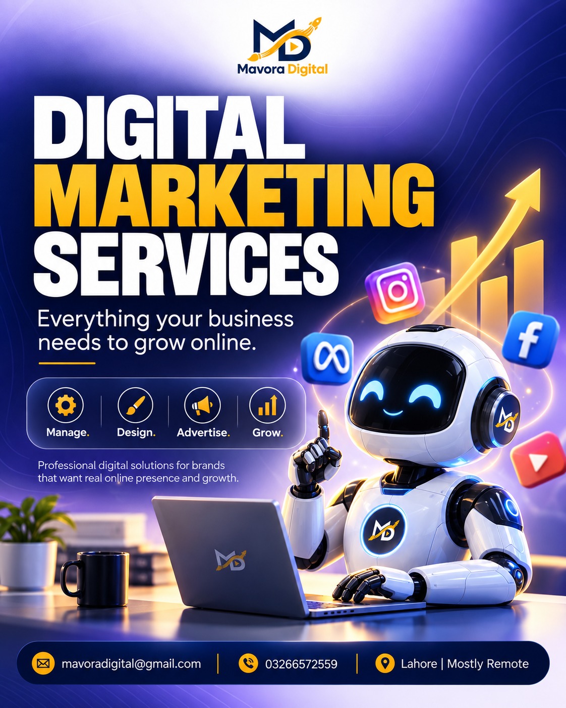 Mavora Digital Agency Poster idea By M Ghaffar Graphics